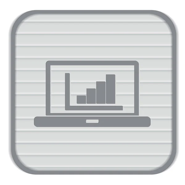 Laptop com símbolo do ícone do diagrama — Vetor de Stock