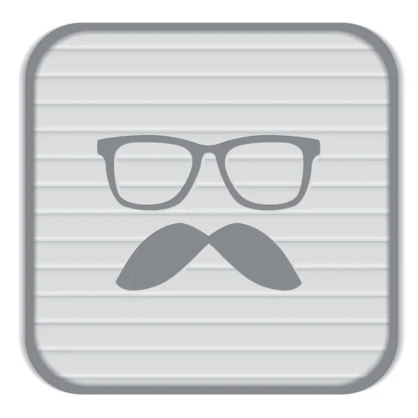 Hipster, bigote y gafas icono — Vector de stock