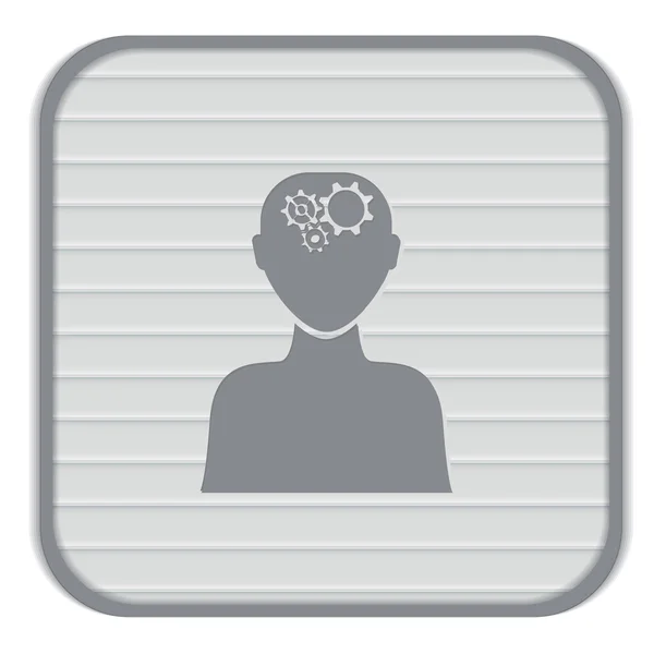 Man thinks,  gears in head icon — Stock Vector