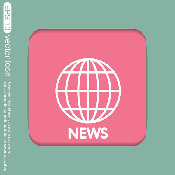 Globe,  symbol. news icon — Stock Vector