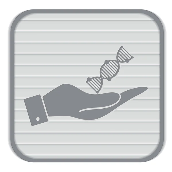 Hand holding a DNA  icon — Stock Vector