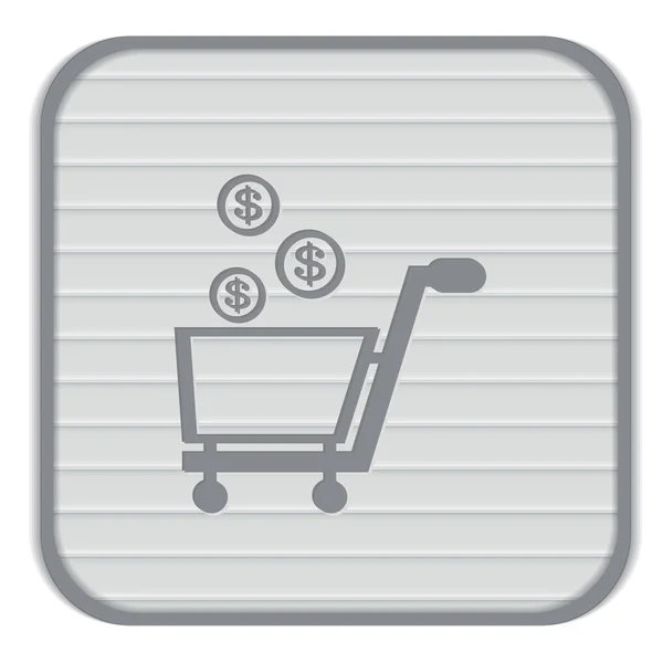 Shopping cart with money icon — Stock Vector