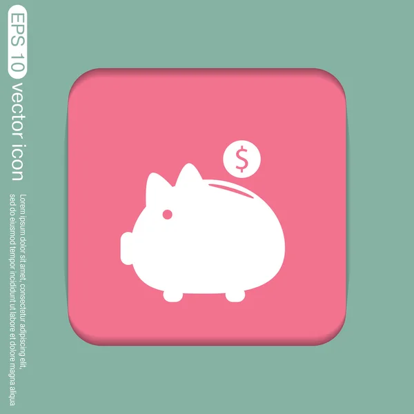 Piggy Bank. símbolo de dinheiro — Vetor de Stock