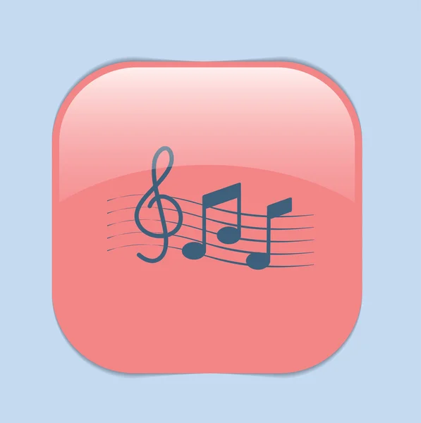 Notes musicales et clef d'aigu icône — Image vectorielle
