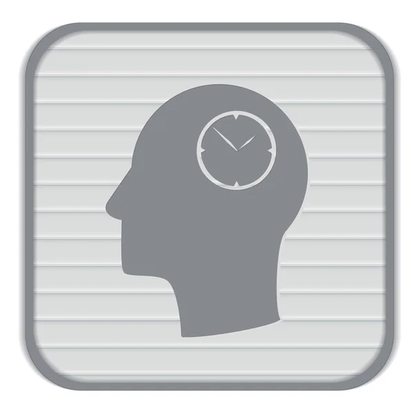 Head with clock icon — Stock Vector