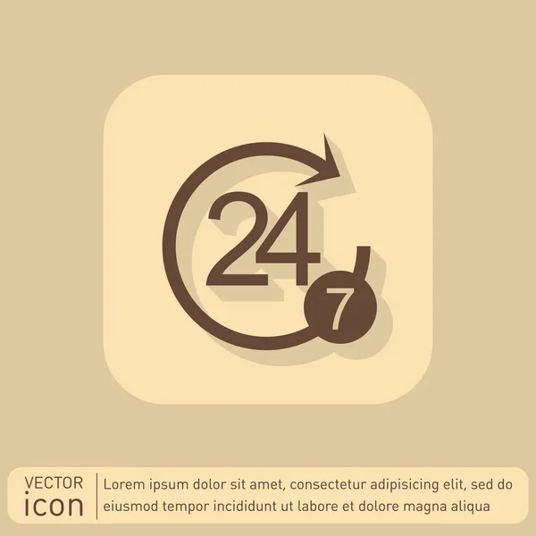 24 hours,  7 days icon. — Stock Vector