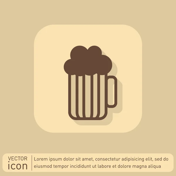 Icono taza de cerveza — Vector de stock