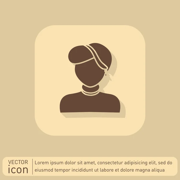 Mujer, icono femenino — Vector de stock