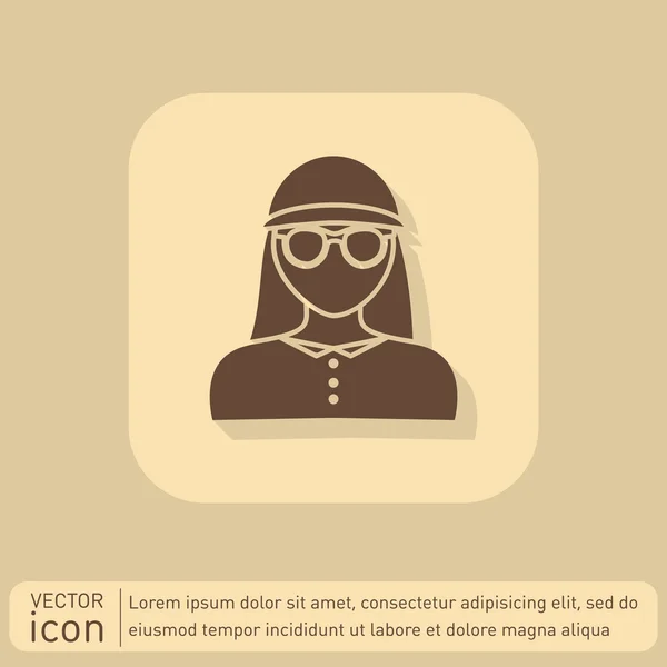 Femme, icône féminine — Image vectorielle
