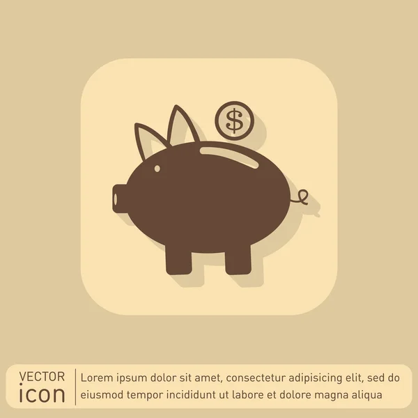 Piggy bank. symbol of money — Stock Vector