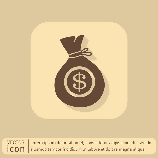 Sac d'icône de l'argent — Image vectorielle