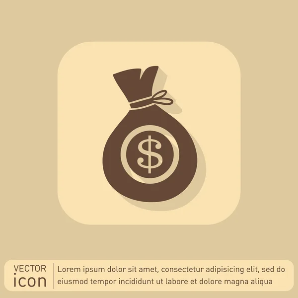 Bolsa de dinero icono — Vector de stock