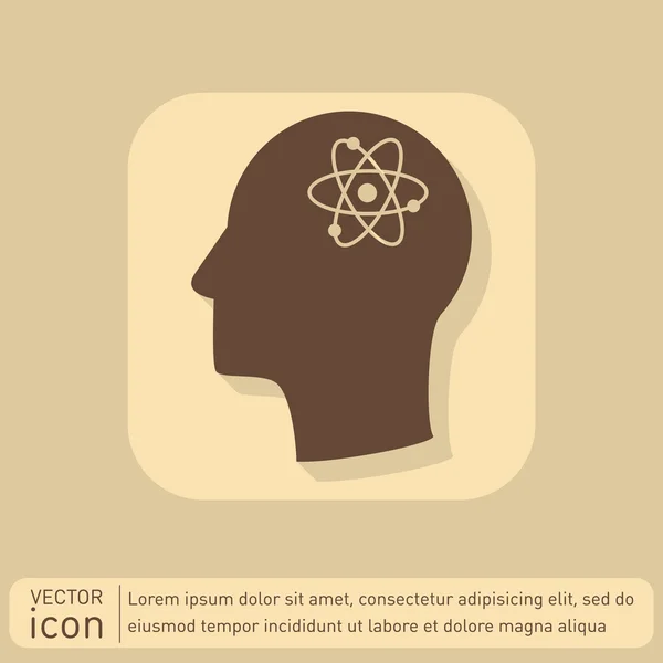 Head with chemistry, science icon — Stock Vector