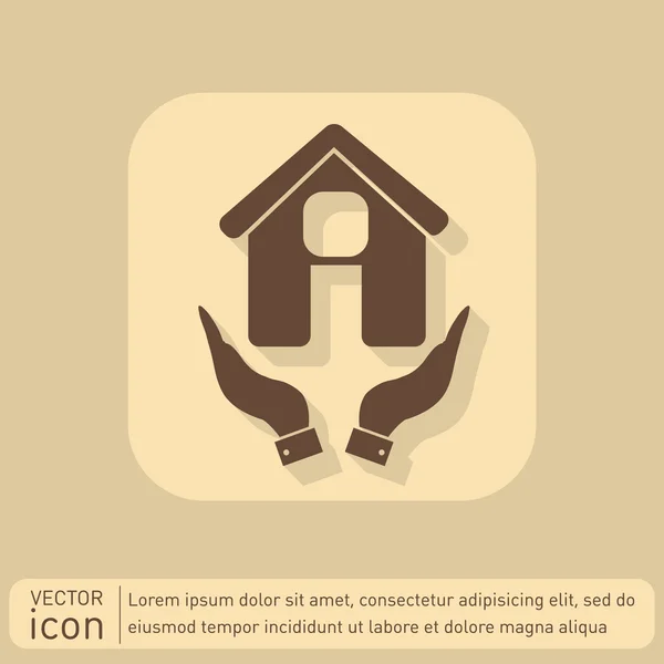 Hand holding  House icon — Stock Vector