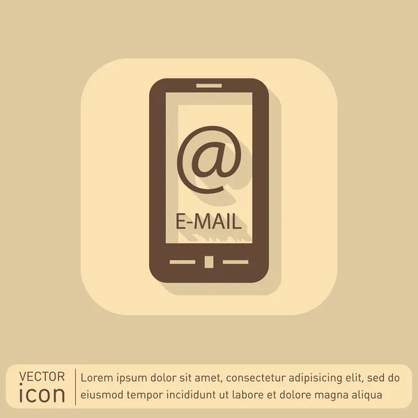 Smartphone avec symbole de courrier — Image vectorielle