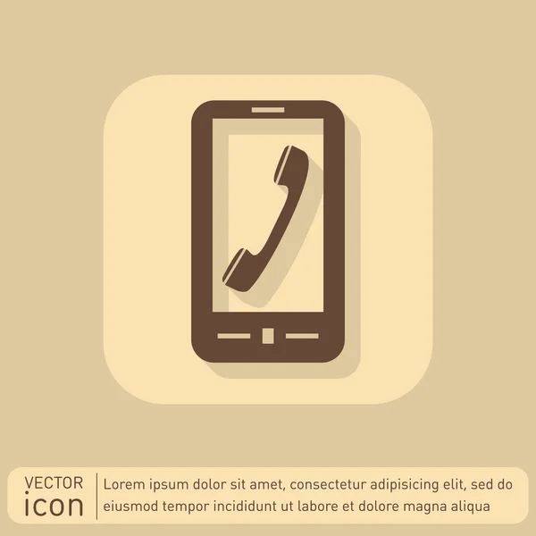 Smartphone con icono de teléfono — Vector de stock