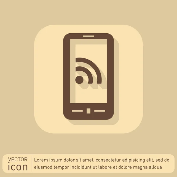 Smartphone con icono de RSS — Archivo Imágenes Vectoriales