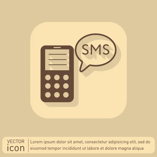 Smartphone avec bulle de SMS — Image vectorielle