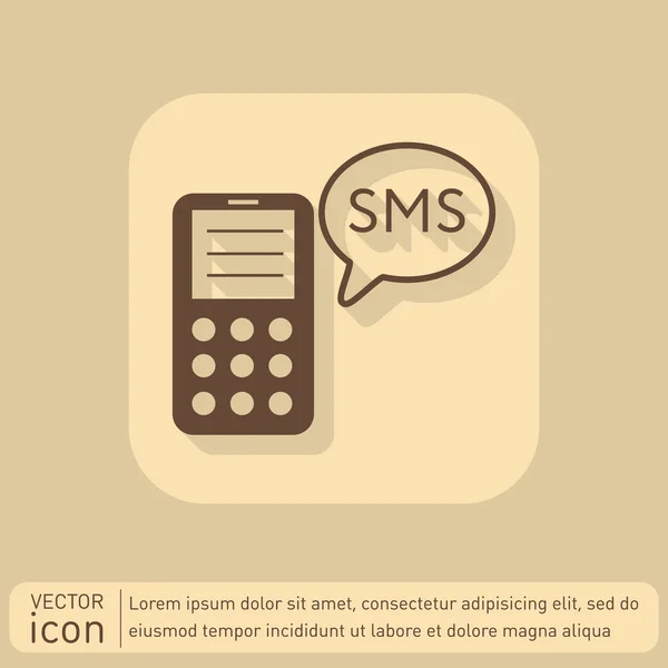 Smartphone con burbuja sms — Vector de stock