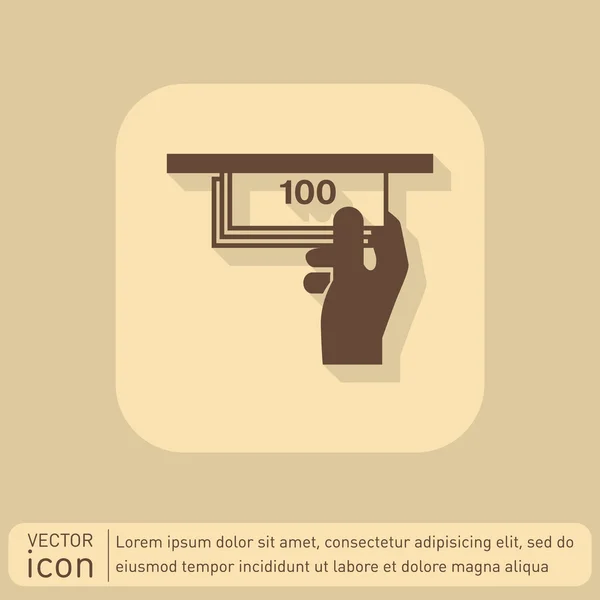 Guichet automatique, icône de réception d'argent — Image vectorielle