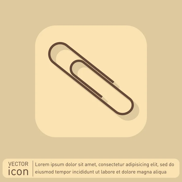 Icône trombone, symbole de bureau — Image vectorielle