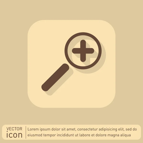 Lupa, icono de aumento — Vector de stock