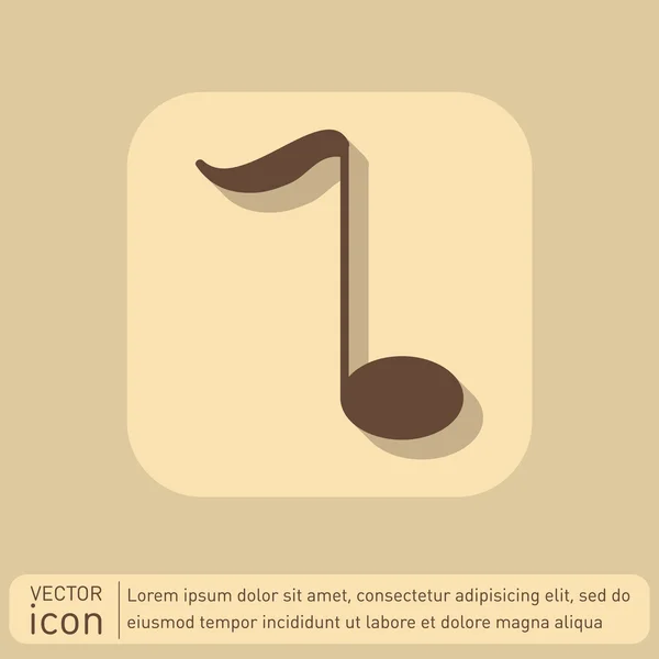 Nota musical. icono de canto — Vector de stock