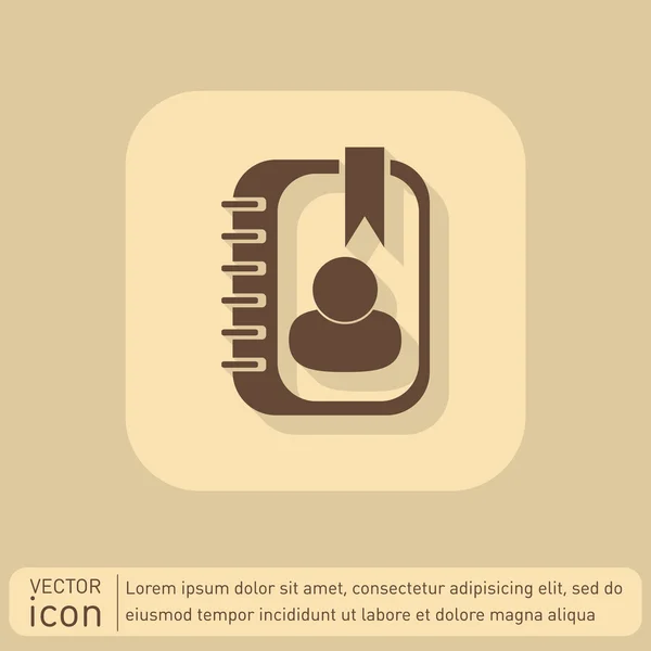 Teléfono dirección libro icono — Vector de stock