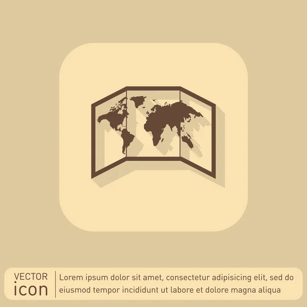 Icono del mapa del mundo — Vector de stock