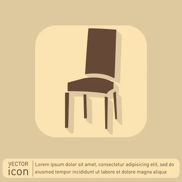 Silla, icono de muebles — Vector de stock