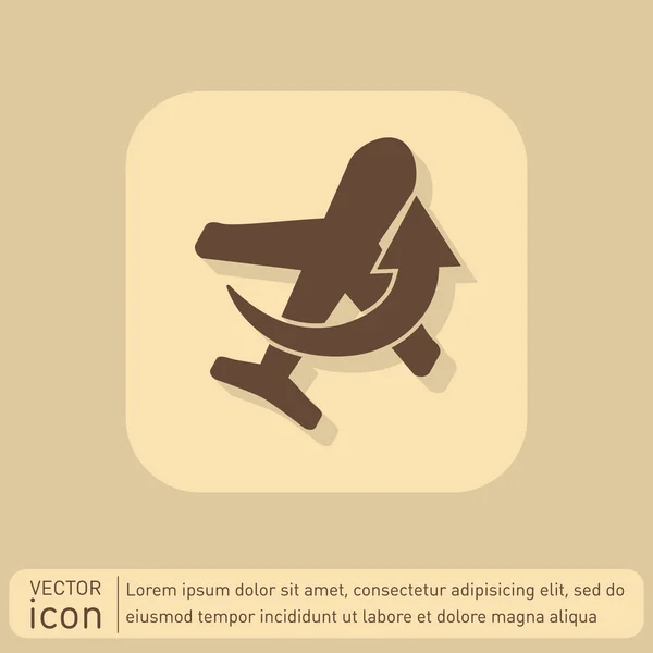 Símbolo de avión, icono de viaje — Vector de stock