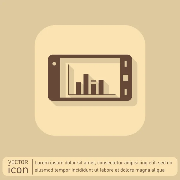 Smartphone avec icône de diagramme d'affaires — Image vectorielle