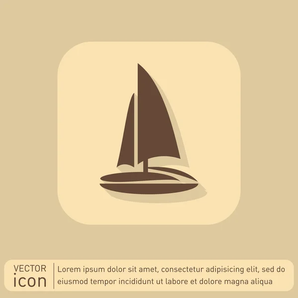 Sailing ship symbol.  travel icon — Stock Vector