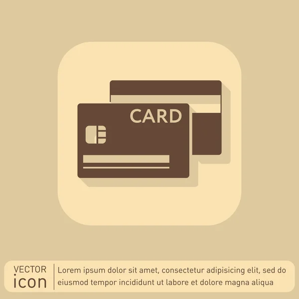 Carte de crédit, icône financière — Image vectorielle