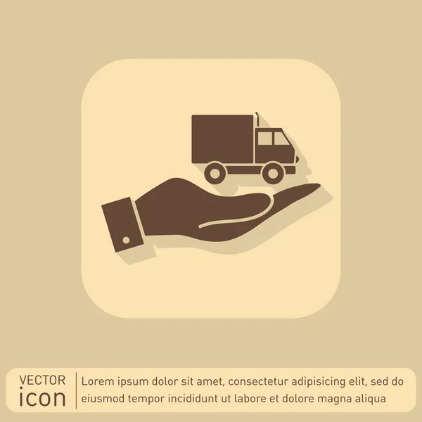 Camión de mano. Icono logístico . — Vector de stock