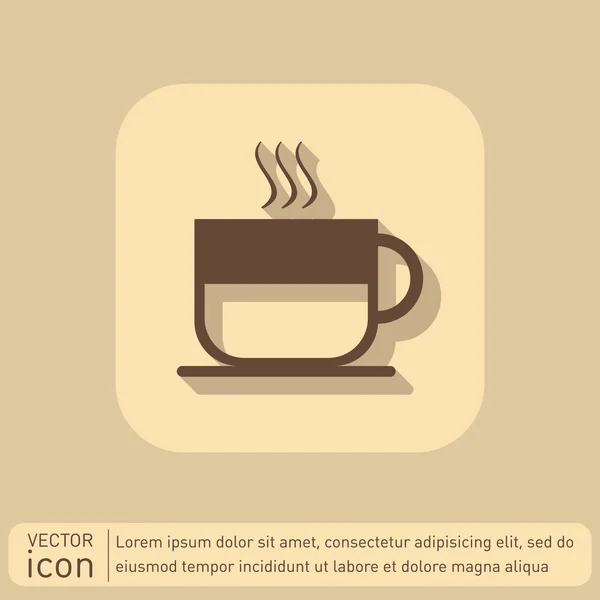 Taza de café, símbolo de bebida caliente — Vector de stock