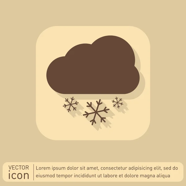 Wetter-Ikone, Wolken-Schnee — Stockvektor