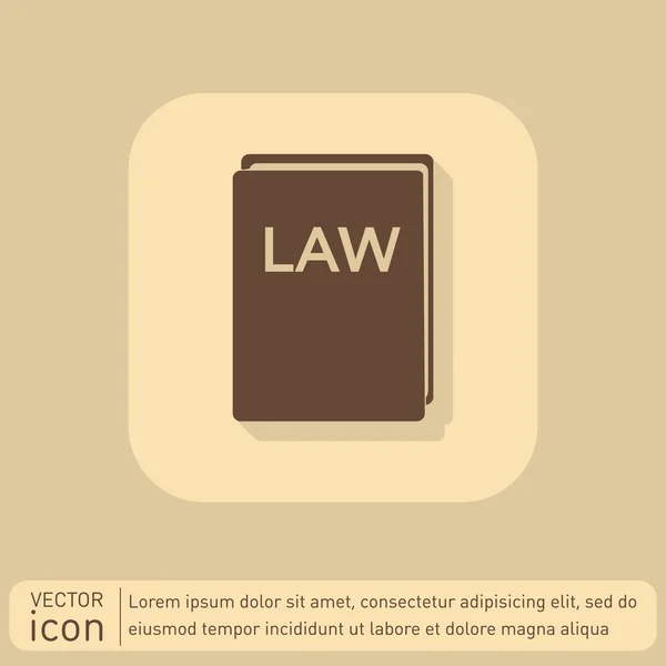 Icône du livre de droit. symbole de justice — Image vectorielle