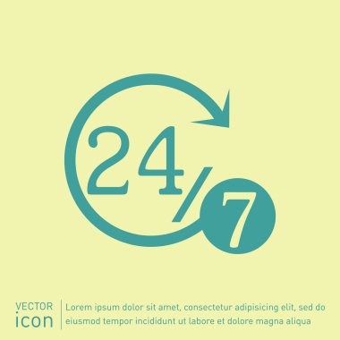 24 hours, 7 days open iocn clipart