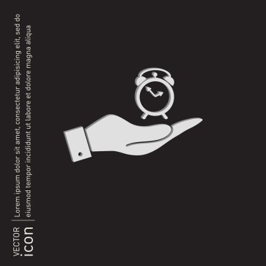 Alarm simgesi tutan el