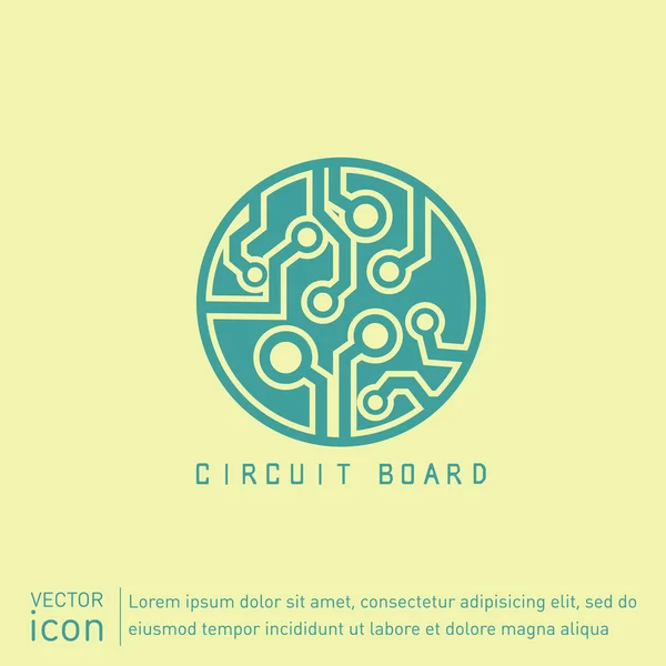 Circuit board sign icon. Technology scheme symbol. — Stock Vector