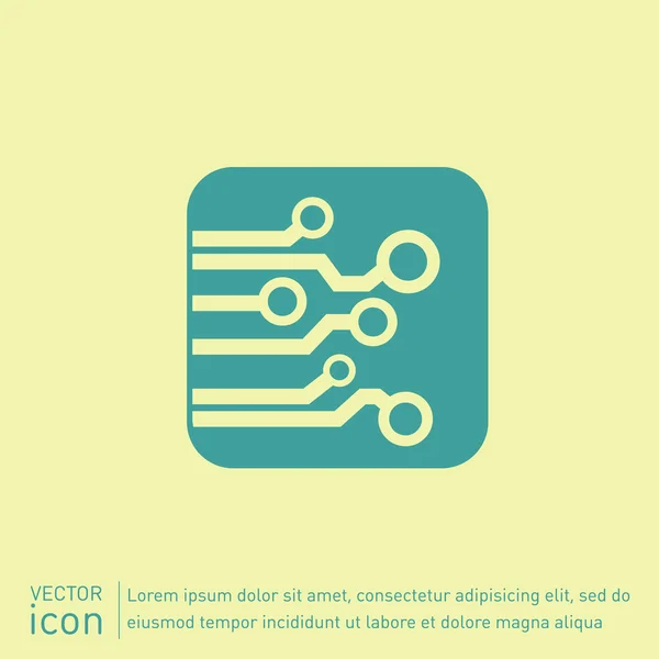 Circuit board sign icon. — Stock Vector