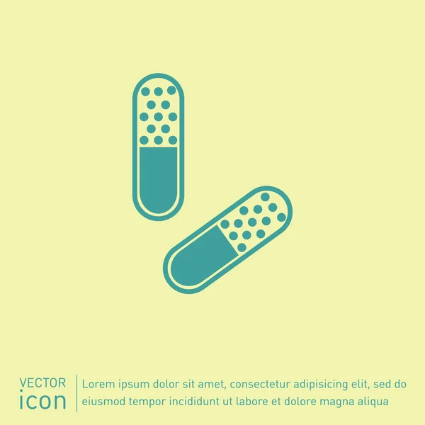 Pillen, tabletten pictogram — Stockvector