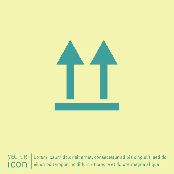 .  Kwetsbare symbool, pijlen omhoog. pictogram. — Stockvector