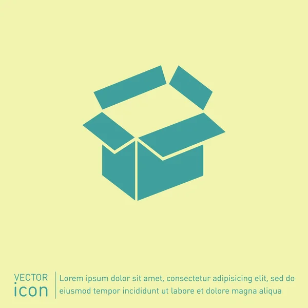 Icône de boîte en carton ouverte — Image vectorielle