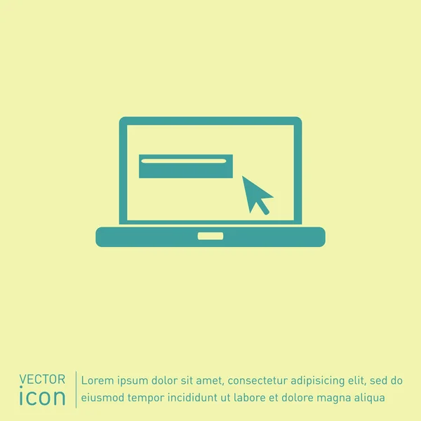 Laptop met web pijlpictogram — Stockvector