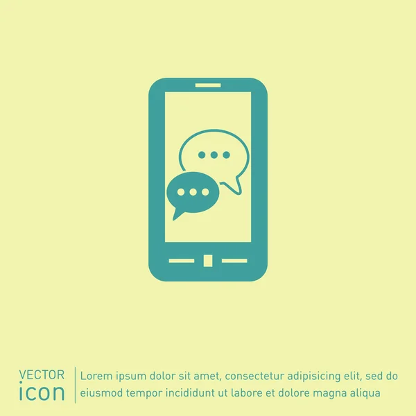 Smartphone, con el icono de la burbuja del habla — Archivo Imágenes Vectoriales