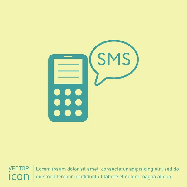 Smartphone met sms cloud — Stockvector