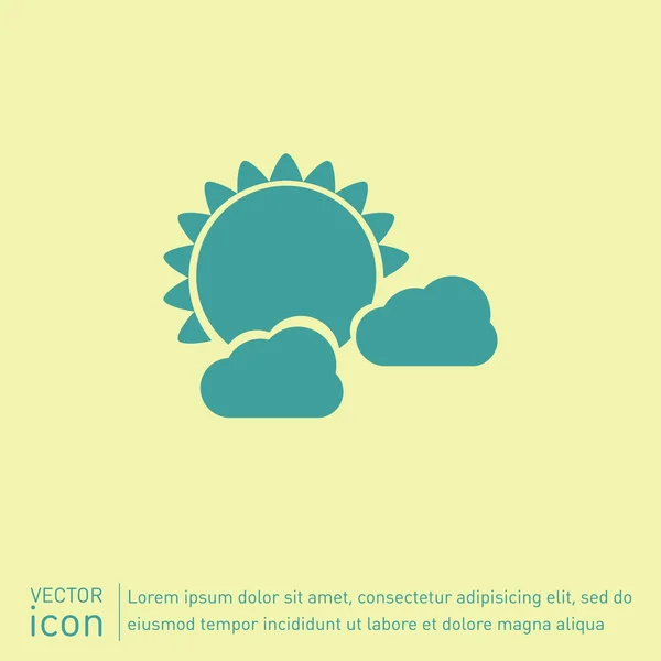 Sol och moln ikon — Stock vektor