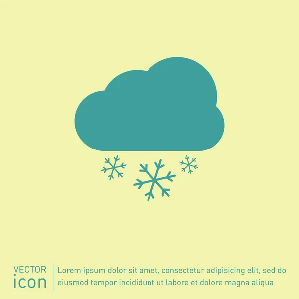 Weather icon, cloud with snow — Stock Vector